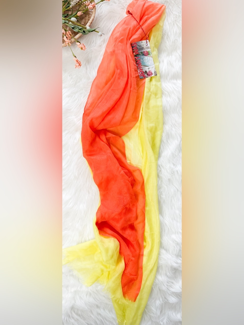 "Johnny was scarf orange yellow nwt 100% micro modal